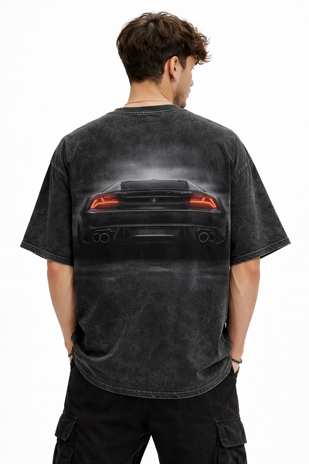 Unisex Acid Washed Oversized Black T-shirt