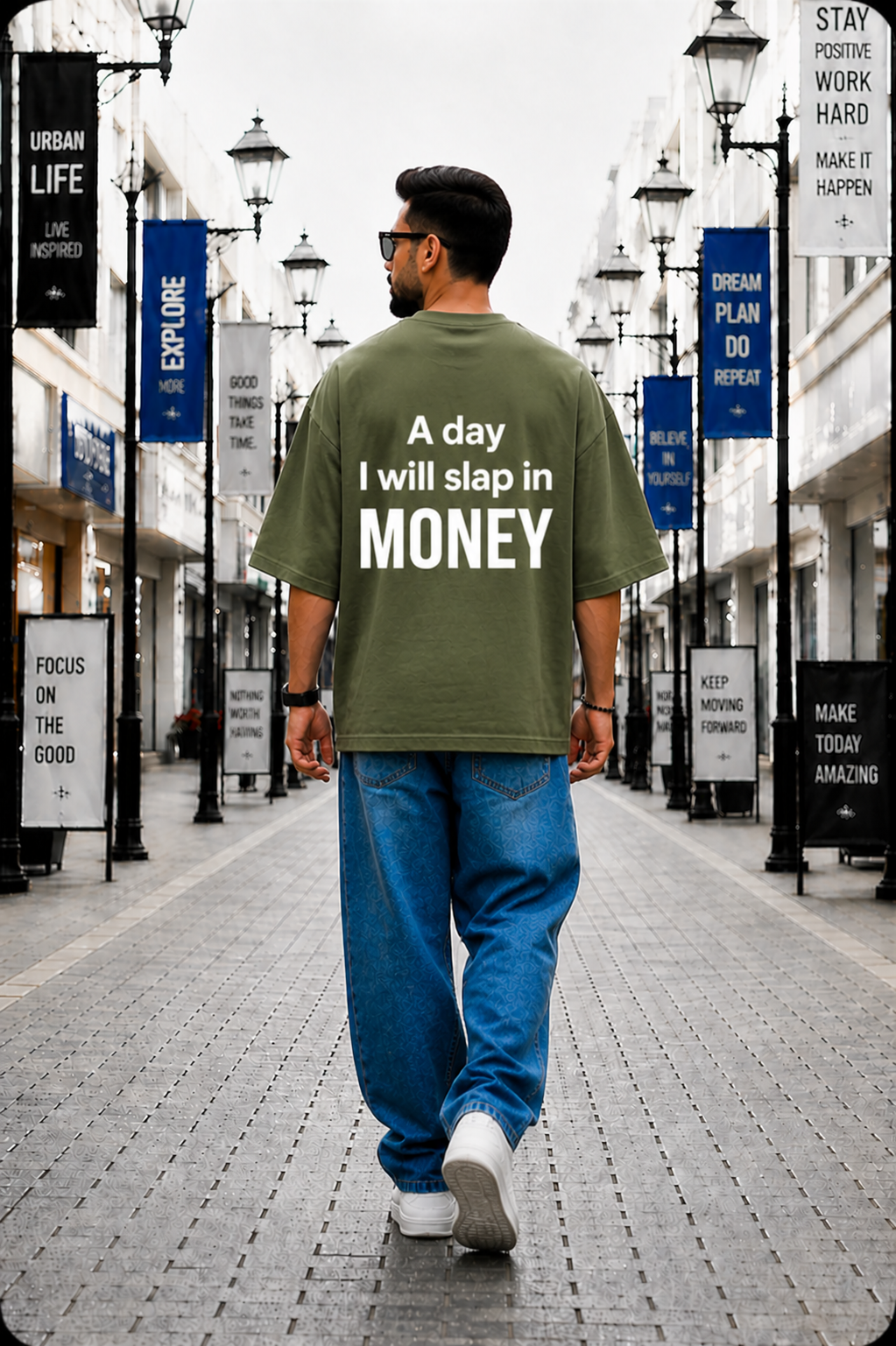 Men Unisex Oversized Hip Hop Premium T-Shirt (220GSM)